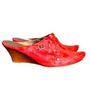 Fugitive By Francesco Rossi Heeled Clogs Red / Pink Business EU 39 / Women’s 8.5
